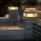 Ribbed Glass Modern Outdoor Cube Waterproof Wall Lamp Image - 20