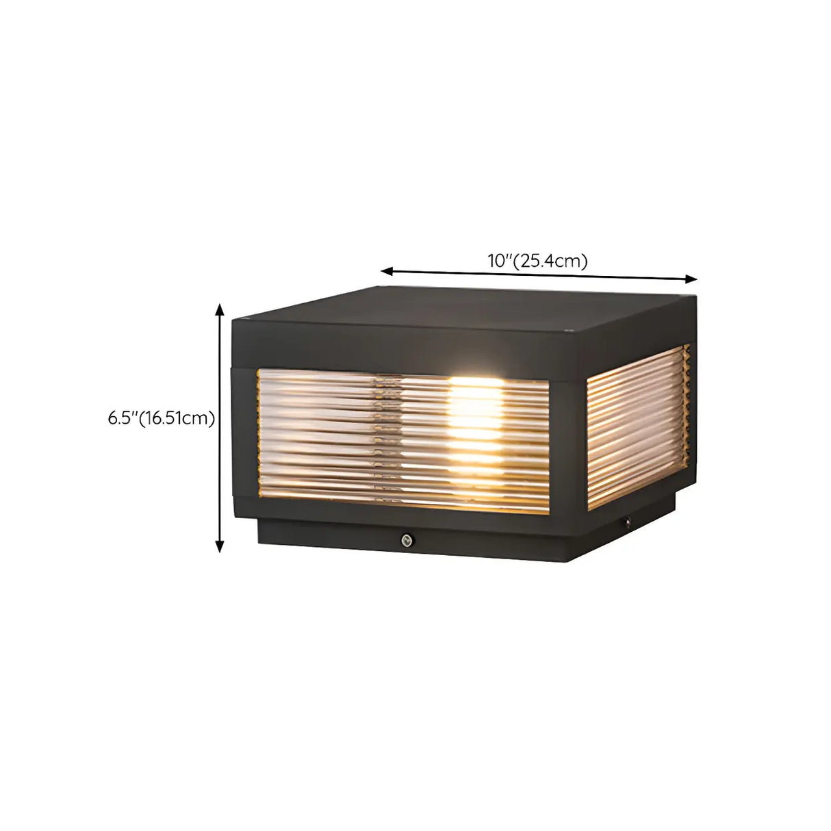 Ribbed Glass Modern Outdoor Cube Waterproof Wall Lamp 