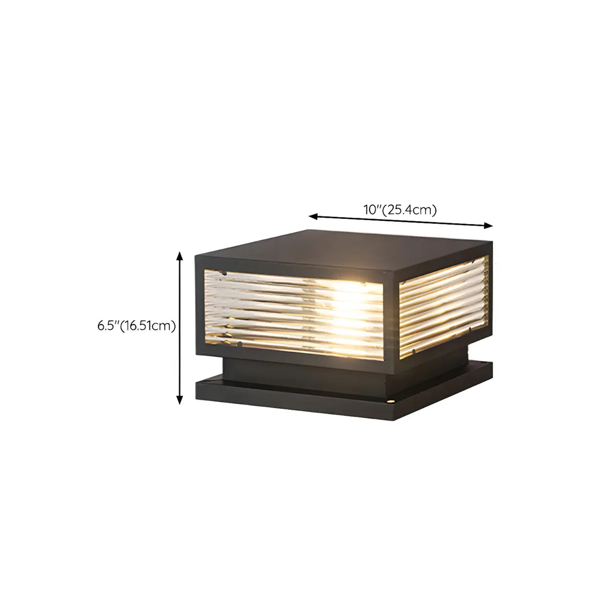 Ribbed Glass Modern Outdoor Cube Waterproof Wall Lamp Image - 25
