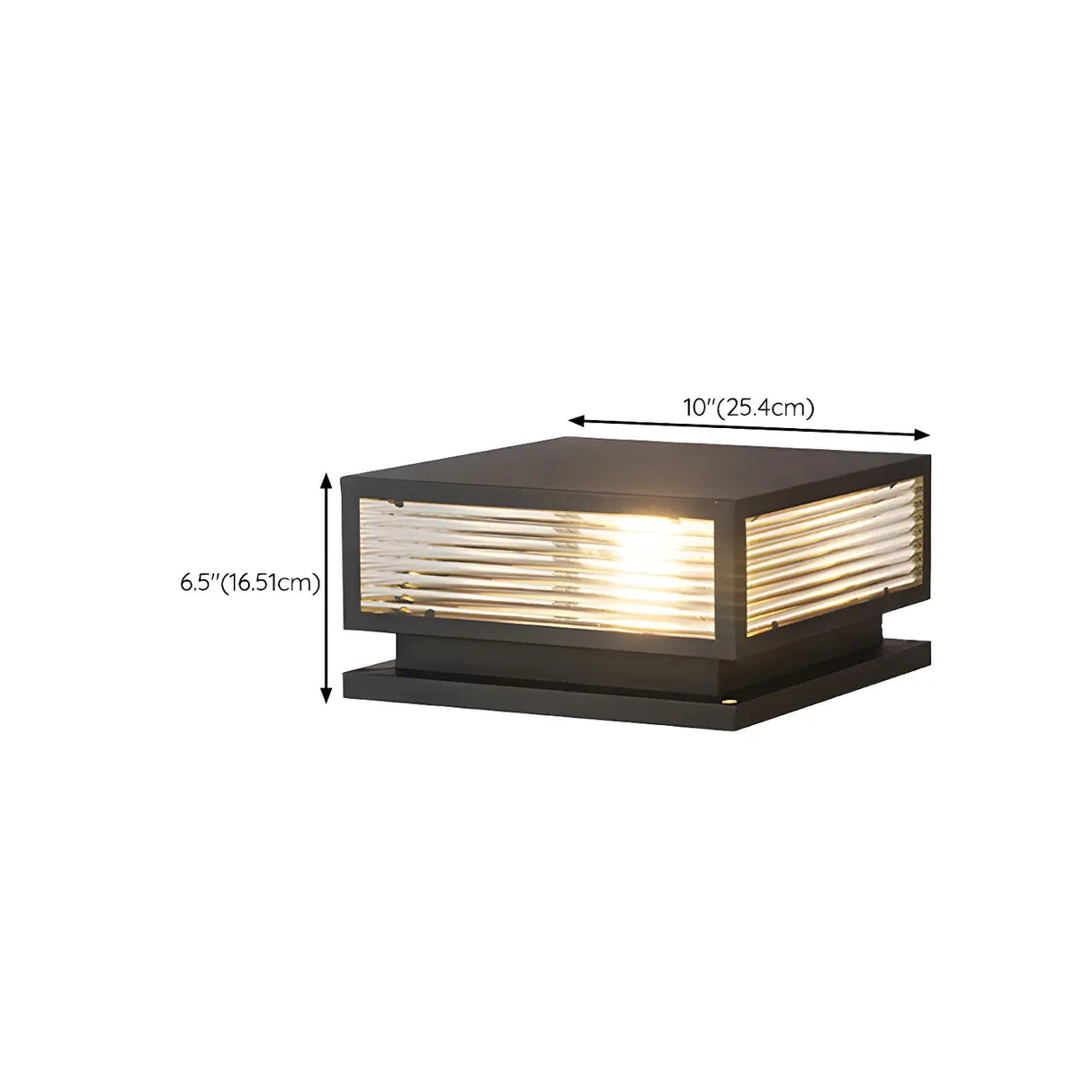 Ribbed Glass Modern Outdoor Cube Waterproof Wall Lamp Image - 27