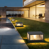 Ribbed Glass Modern Outdoor Cube Waterproof Wall Lamp Image - 5