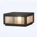 Ribbed Glass Modern Outdoor Cube Waterproof Wall Lamp Image - 6