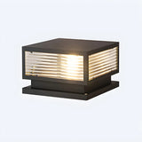 Ribbed Glass Modern Outdoor Cube Waterproof Wall Lamp Image - 7