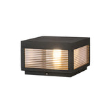 Ribbed Glass Modern Outdoor Cube Waterproof Wall Lamp Image - 9