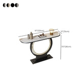 Ring Base Half Moon Sintered Stone Top Console Table Image - 10