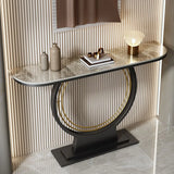 Ring Base Half Moon Sintered Stone Top Console Table Image - 3