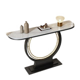 Ring Base Half Moon Sintered Stone Top Console Table Image - 3