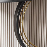 Ring Base Half Moon Sintered Stone Top Console Table Image - 5