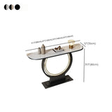 Ring Base Half Moon Sintered Stone Top Console Table Image - 8 #size