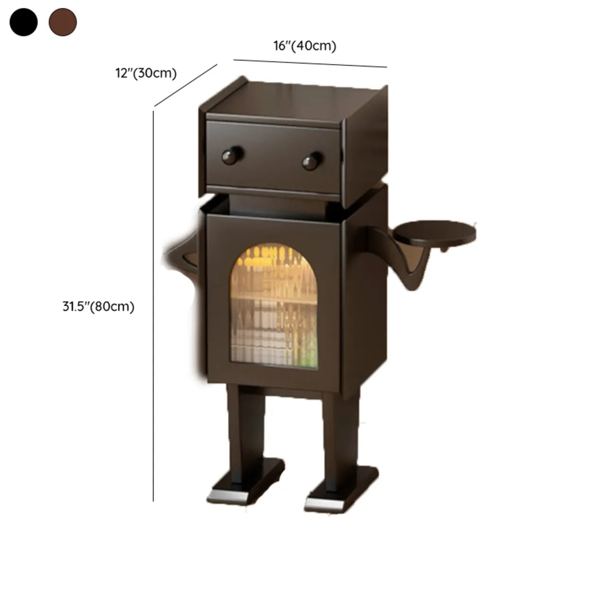 Robot Shape Wood Kids Nigtstand with Drawer and Cabinet Image - 14