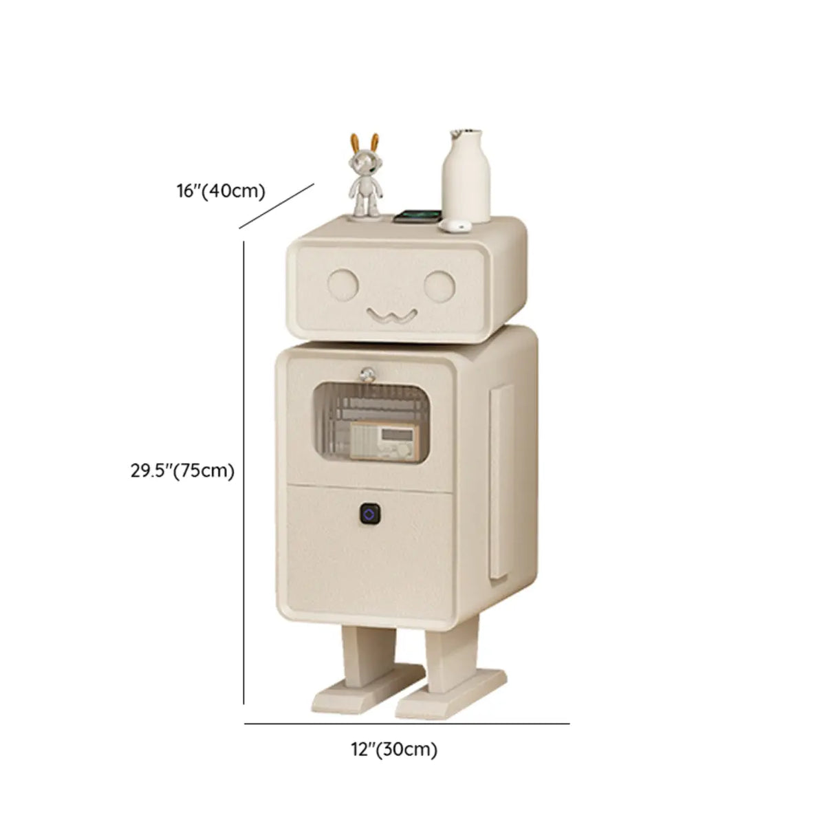Robot Shape Wood Kids Nigtstand with Drawer and Cabinet Image - 15
