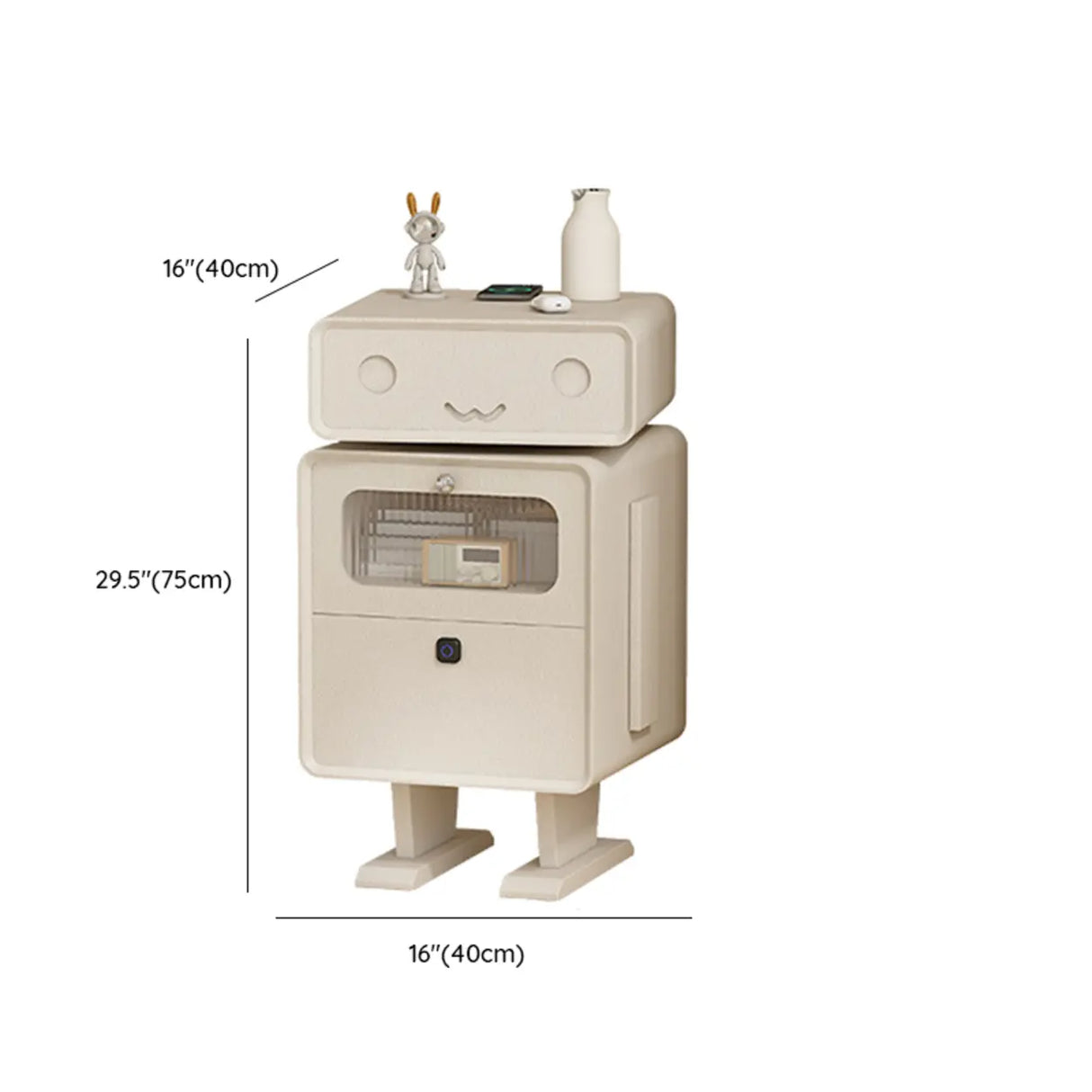 Robot Shape Wood Kids Nigtstand with Drawer and Cabinet Image - 16