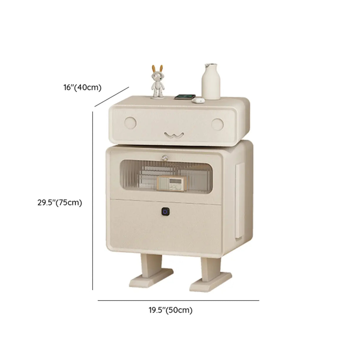 Robot Shape Wood Kids Nigtstand with Drawer and Cabinet Image - 17