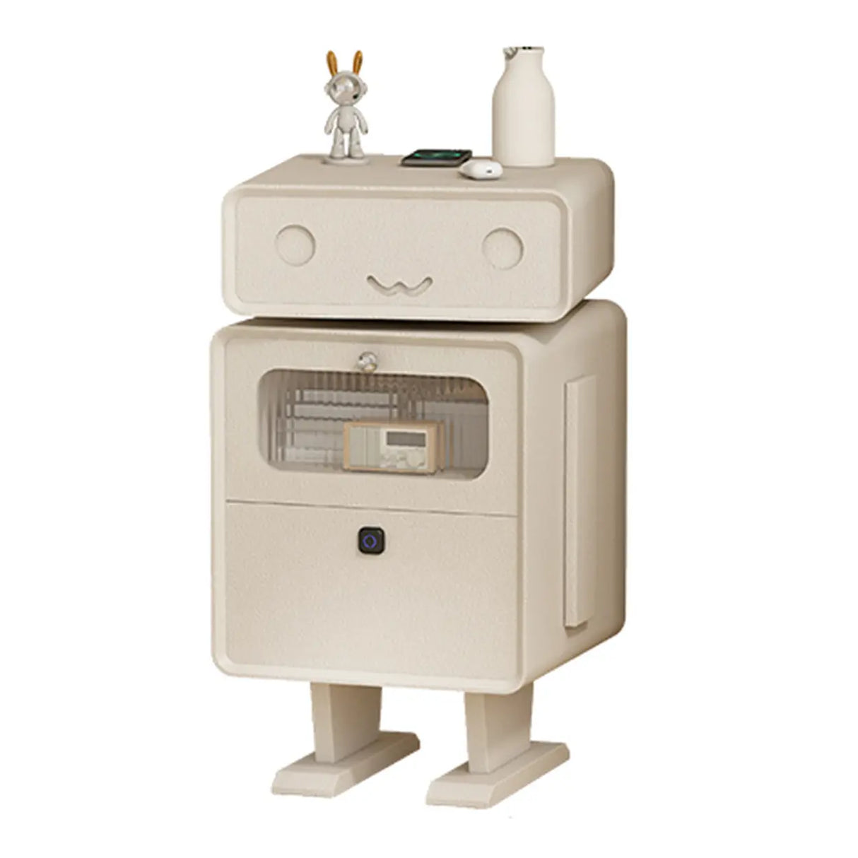 Robot Shape Wood Kids Nigtstand with Drawer and Cabinet Image - 5
