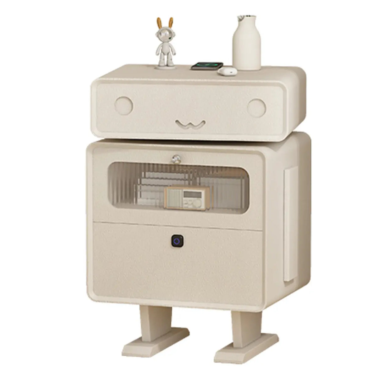 Robot Shape Wood Kids Nigtstand with Drawer and Cabinet Image - 7