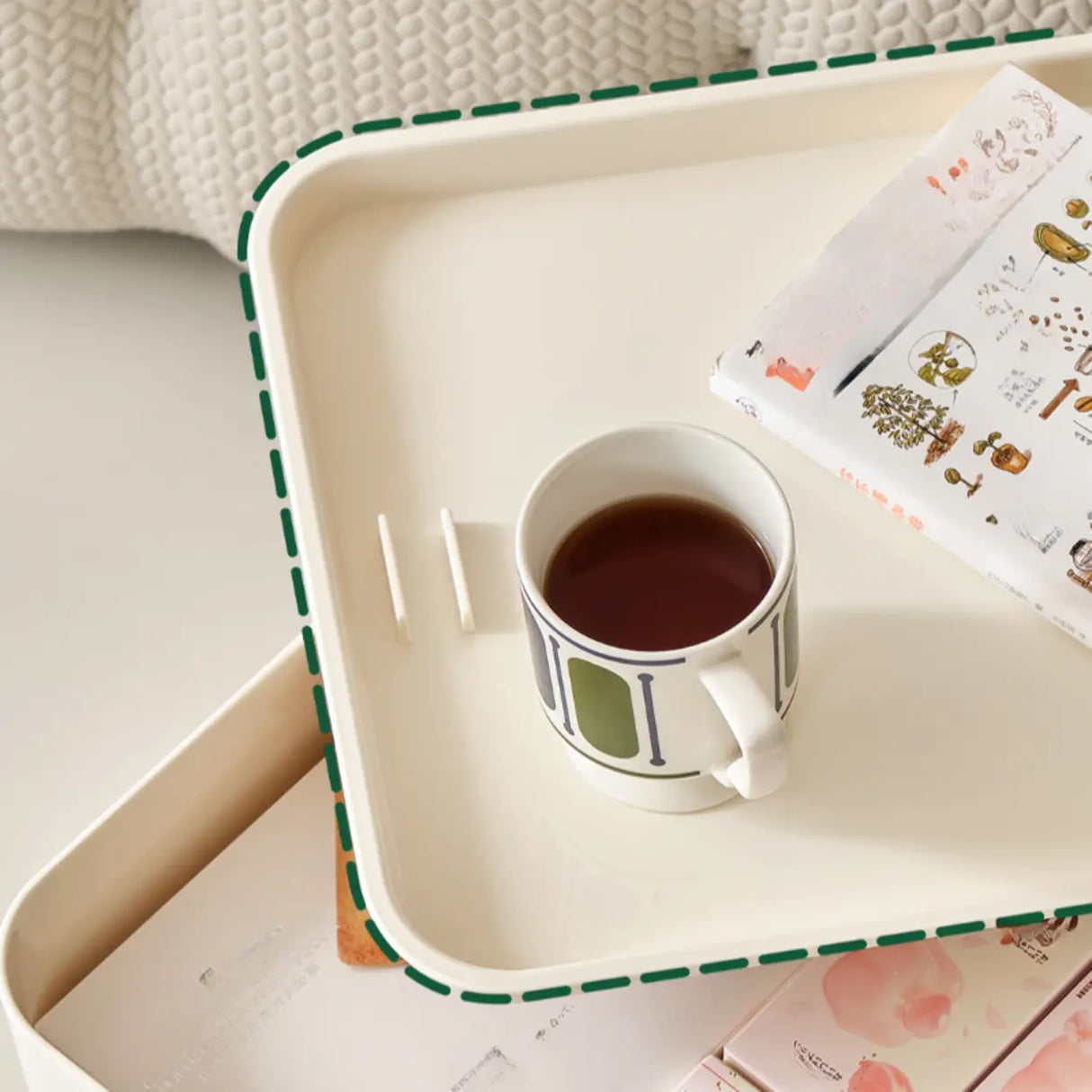 Rolling Kids Nighstand with Drawers and Casters Image - 13