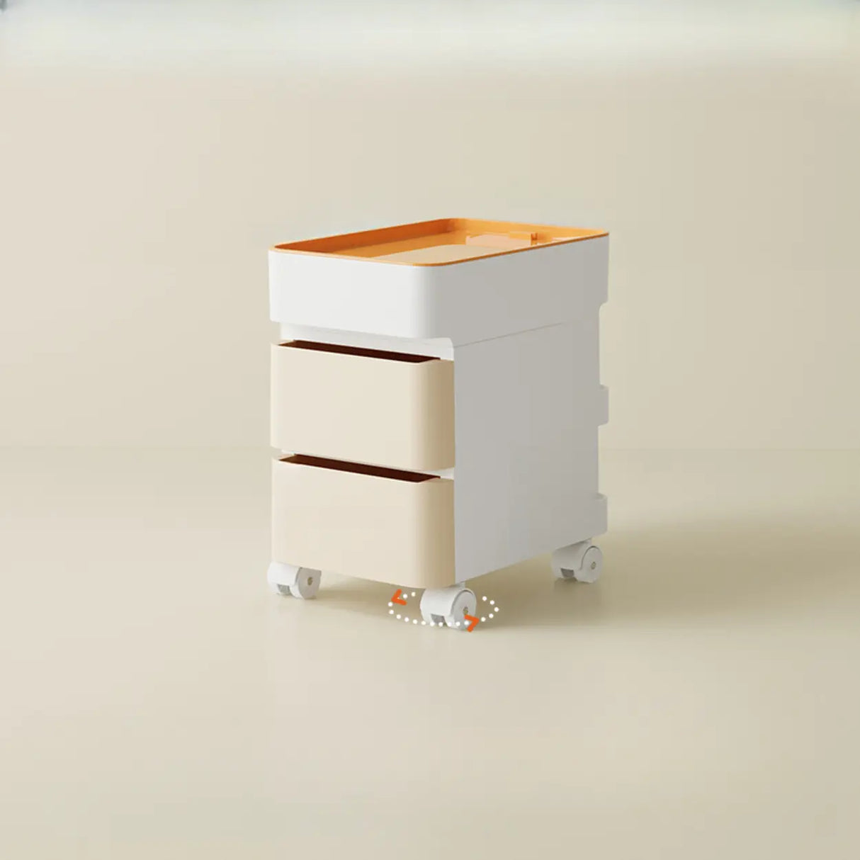 Rolling Kids Nighstand with Drawers and Casters Image - 14