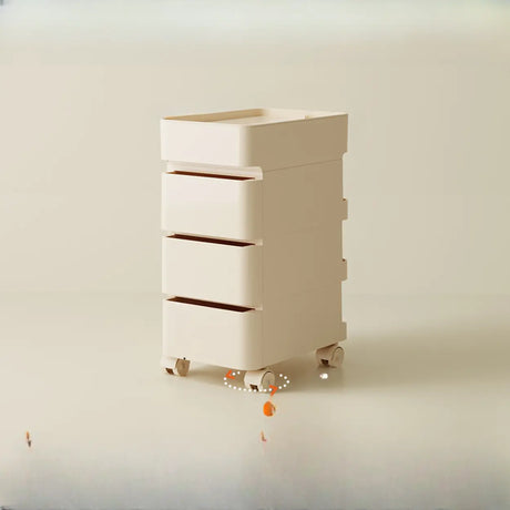 Rolling Kids Nighstand with Drawers and Casters Image - 2