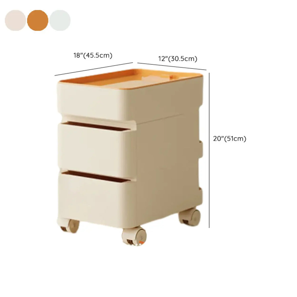 Rolling Kids Nighstand with Drawers and Casters Image - 22