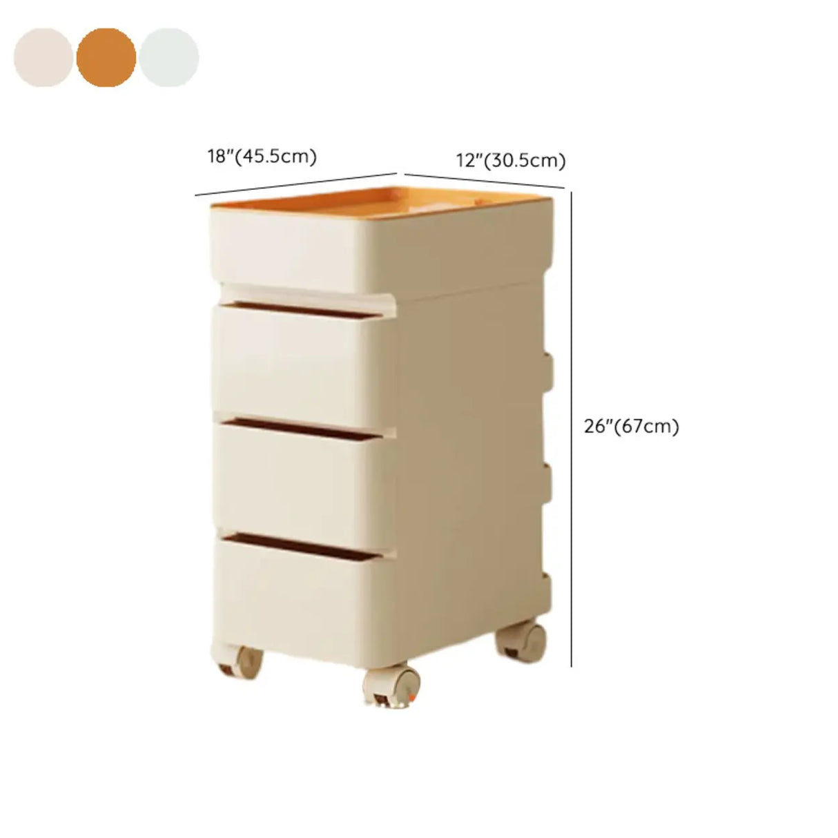 Rolling Kids Nighstand with Drawers and Casters Image - 23
