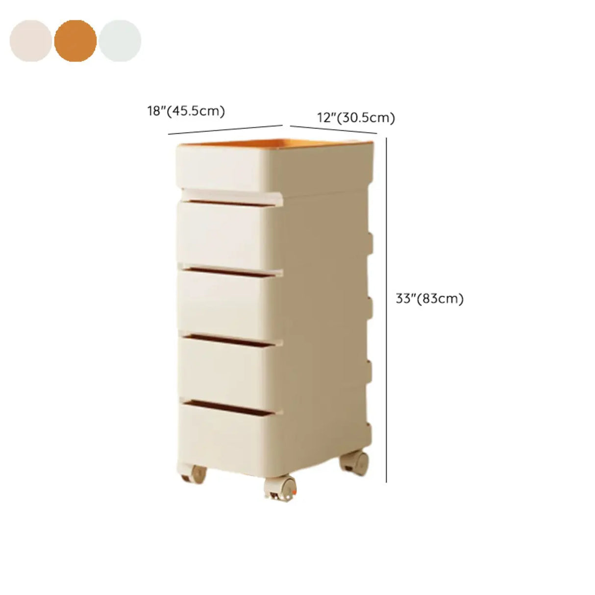 Rolling Kids Nighstand with Drawers and Casters Image - 24