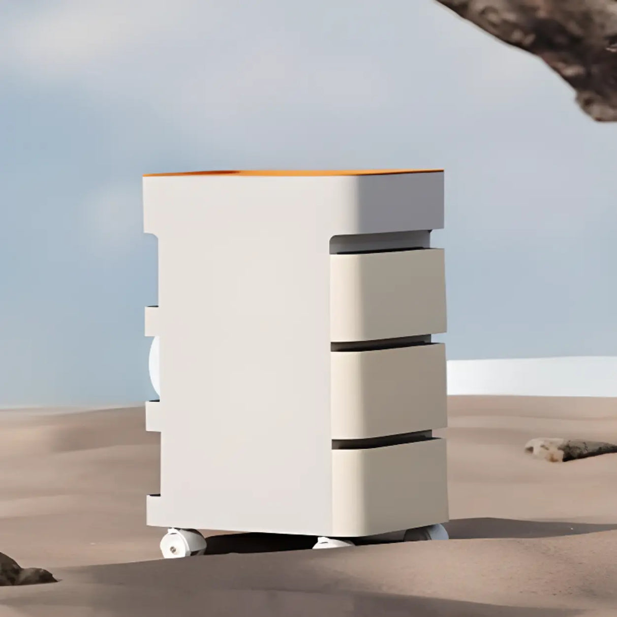 Rolling Kids Nighstand with Drawers and Casters Image - 4