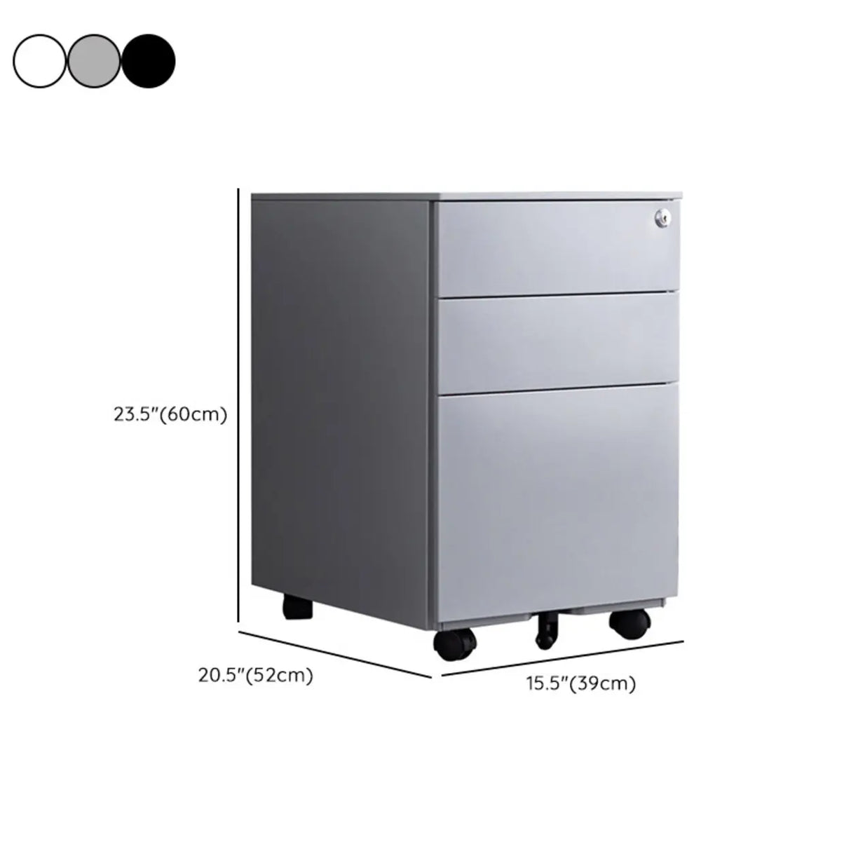 Rolling Lockable Storage Metal Vertical Filing Cabinet 