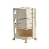 Rolling Narrow Open Storage Kids Nightstand with Shelf Image - 10