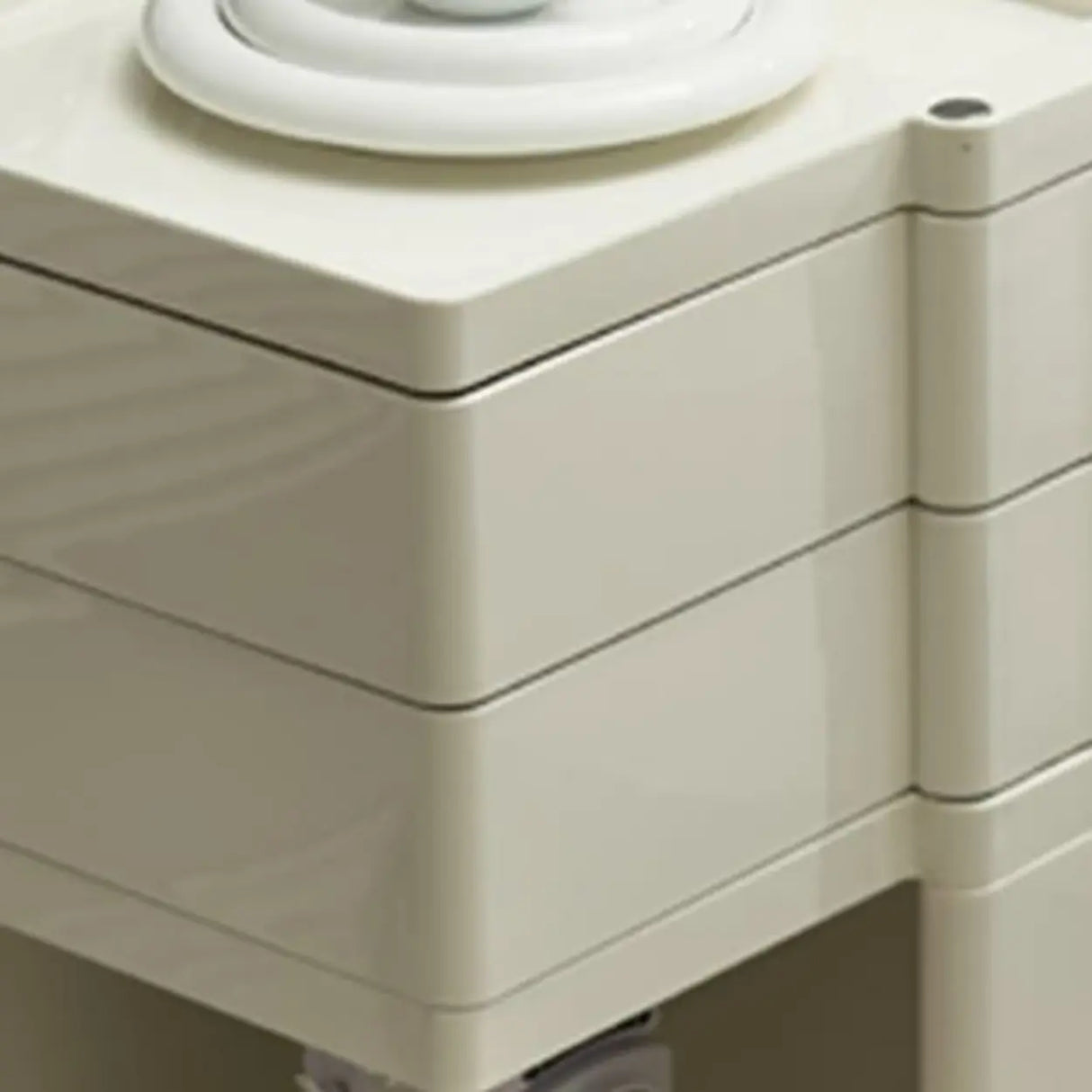 Rolling Narrow Open Storage Kids Nightstand with Shelf Image - 12