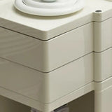 Rolling Narrow Open Storage Kids Nightstand with Shelf Image - 12