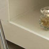 Rolling Narrow Open Storage Kids Nightstand with Shelf Image - 15