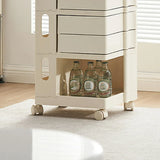 Rolling Narrow Open Storage Kids Nightstand with Shelf Image - 16
