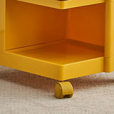 Rolling Narrow Open Storage Kids Nightstand with Shelf Image - 17