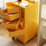 Rolling Narrow Open Storage Kids Nightstand with Shelf Image - 18