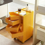 Rolling Narrow Open Storage Kids Nightstand with Shelf Image - 19