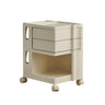 Rolling Narrow Open Storage Kids Nightstand with Shelf Image - 2