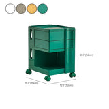 Rolling Narrow Open Storage Kids Nightstand with Shelf Image - 24