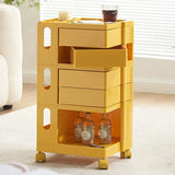 Rolling Narrow Open Storage Kids Nightstand with Shelf Image - 3