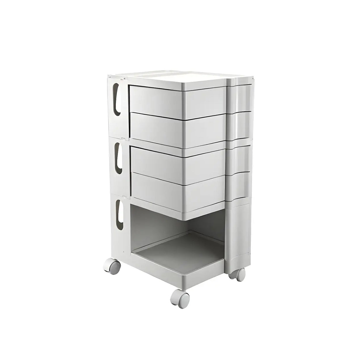 Rolling Narrow Open Storage Kids Nightstand with Shelf Image - 4