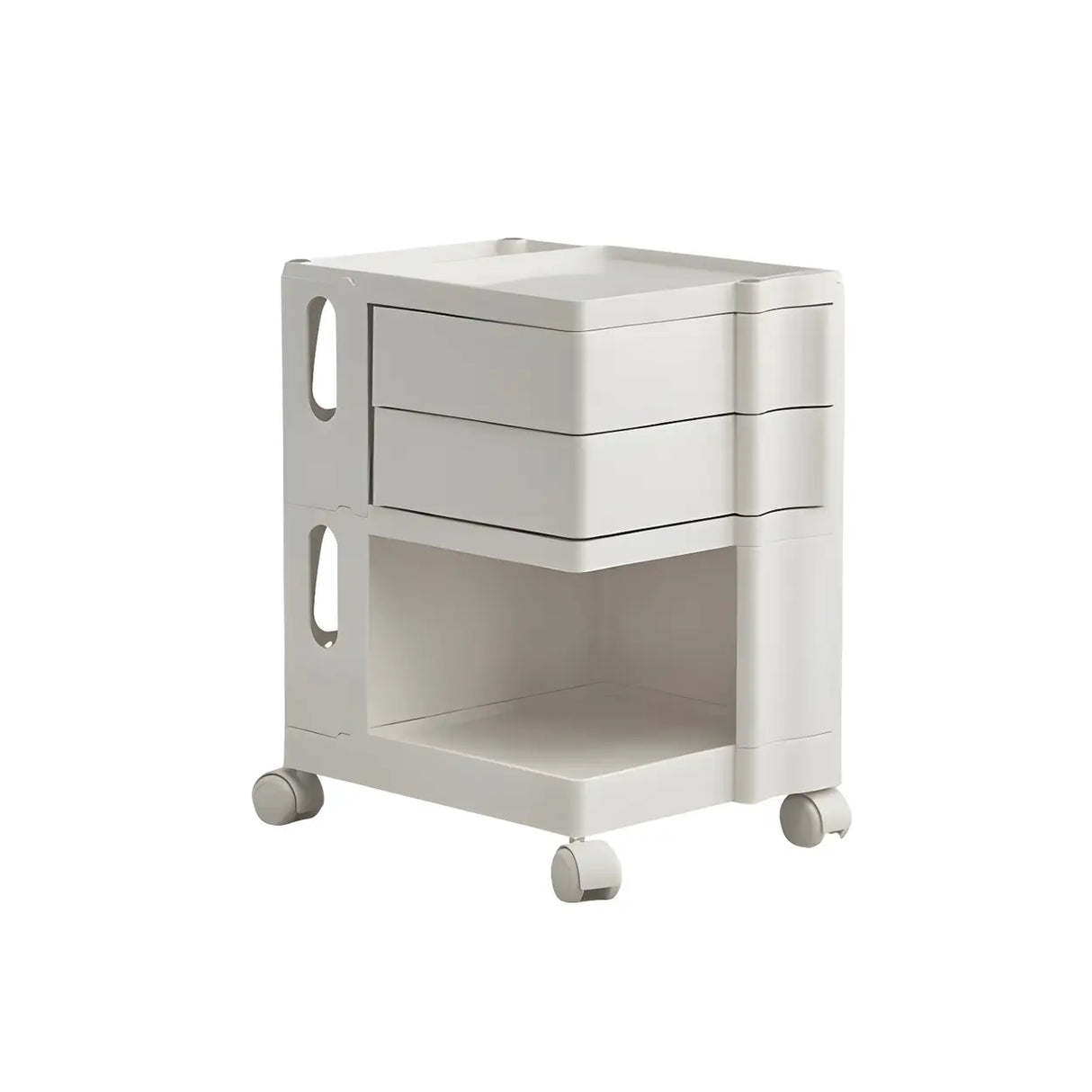 Rolling Narrow Open Storage Kids Nightstand with Shelf Image - 5