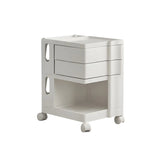 Rolling Narrow Open Storage Kids Nightstand with Shelf Image - 5