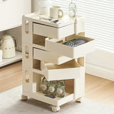 Rolling Narrow Open Storage Kids Nightstand with Shelf Image - 6