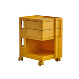 Rolling Narrow Open Storage Kids Nightstand with Shelf Image - 9
