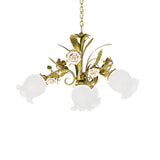 Romantic Green Floral Glass Chandelier for Living Room Image - 15