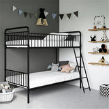 Rose Gold Space-Saving Bunk Bed with Guardrail and Stair Image - 7