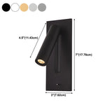 Rotatable Cylinder Bedside Reading Wall Light Sconce #size
