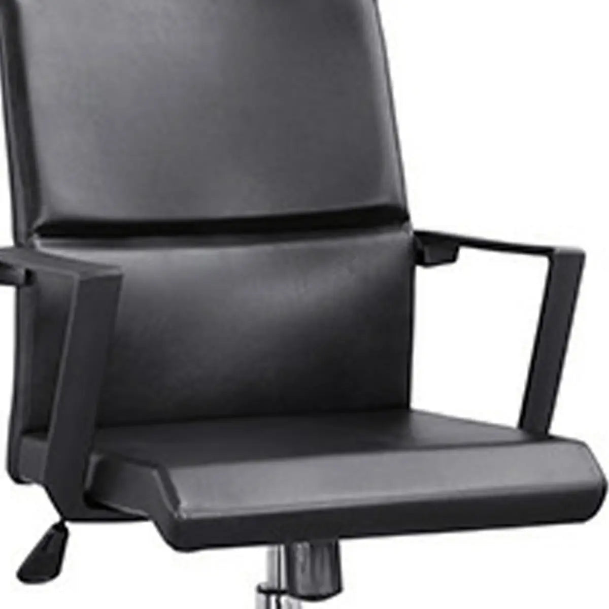 Rotatable Leather Fixed Arms Brown Ergonomic Office Chair Image - 10
