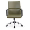 Rotatable Leather Fixed Arms Brown Ergonomic Office Chair Image - 2