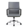 Rotatable Leather Fixed Arms Brown Ergonomic Office Chair Image - 5