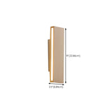 Rotating Wooden Rectangular Bedside LED Wall Sconce #size